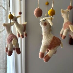 NEW Pehr Lovely Llamas felted wool mobile